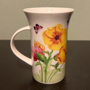 Floral Garden w/ Butterflies Tall Tapered Porcelain Cup
